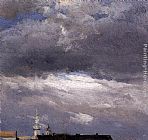 Johan Christian Clausen Dahl Cloud Study, Thunder Clouds over the Palace Tower at Dresden painting